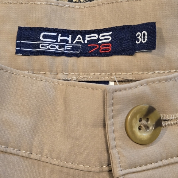 Chaps Golf 78 Men's 30 Tan Beige 9" Cargo Shorts 6 Pocket Stretch Flat Front - Picture 3 of 16